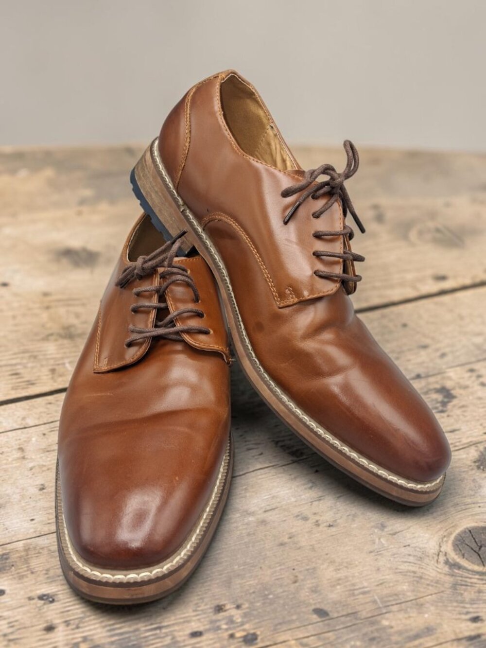 Joseph Abboud Dress Shoes 10D Brown Leather Oxford Lace Up Mens